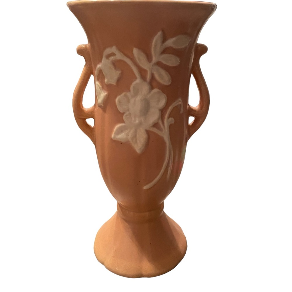 Vintage Weller Pottery Cameo Peach Vase